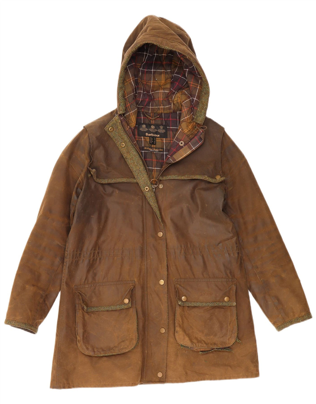 Barbour Veste à capuche en coton ciré pour femme UK 12 Coton marron moyen