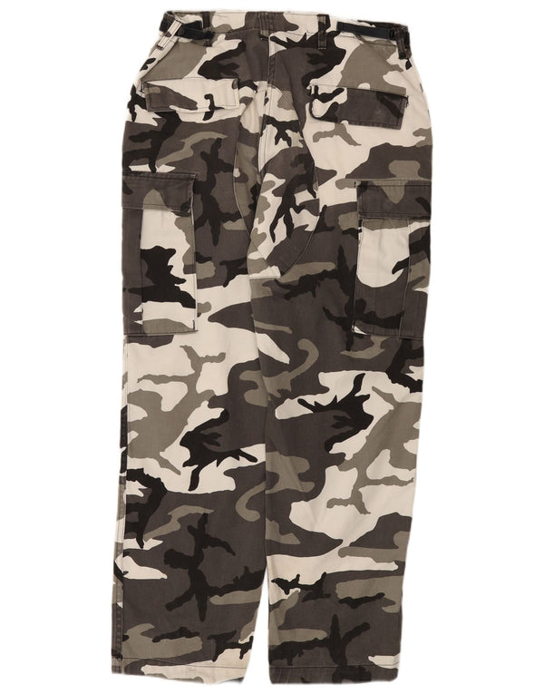 Pantalon Cargo Droit Homme Vintage W32 L31 Gris Camouflage Coton