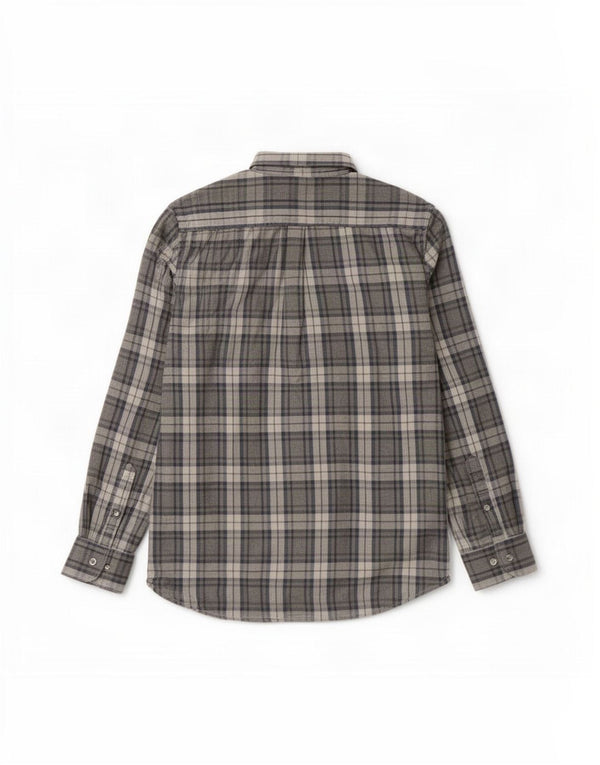 Dack's Chemise en flanelle coupe classique pour homme XL en coton à carreaux gris