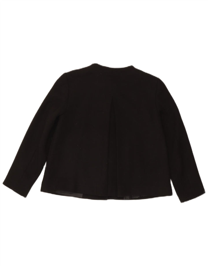 Zara Womens Crop 1 Button Blazer Jacket UK 6 XS Acétate noir