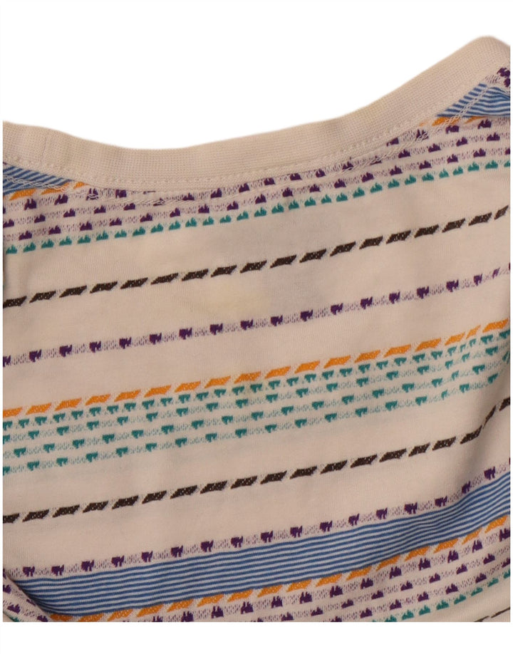 Patagonia Homme T-Shirt Top Medium Off White Rayé Coton