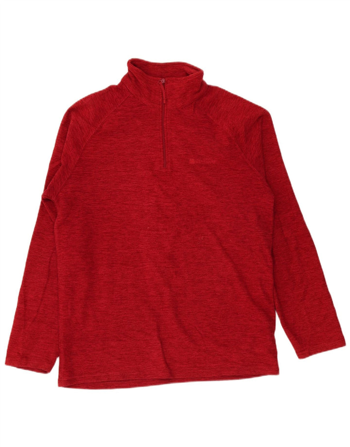 Mountain Warehouse Pull polaire à col zippé pour homme en polyester moucheté rouge moyen