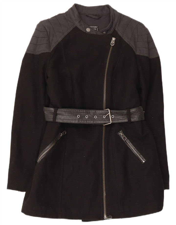 Guess Manteau Femme UK 8 Petite Laine Noire