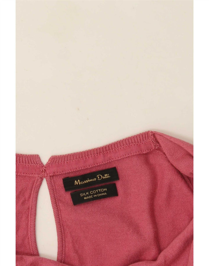 Massimo Dutti Haut à manches longues pour femme UK 12 Soie rose moyen