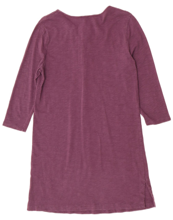 Robe droite à manches 3/4 Boden pour femme UK 10 Petit coton moucheté violet