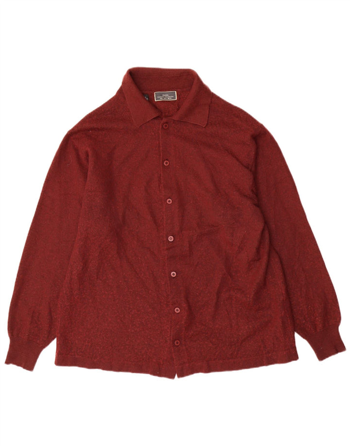 Zara Cardigan Homme Pull Large Marron Laine