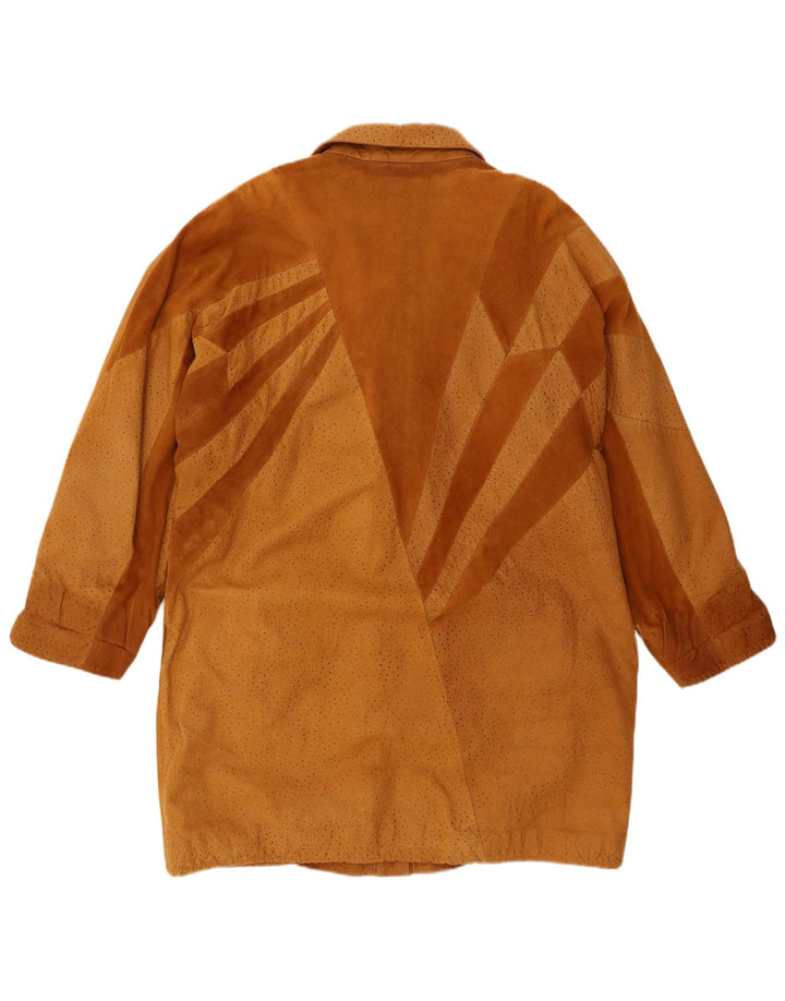 Barth Manteau en daim pour femme UK 16 Grand cuir marron