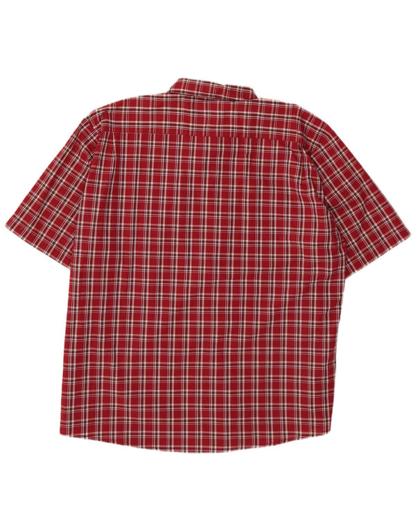 Wrangler Chemise à manches courtes pour homme 3XL en coton à carreaux rouges