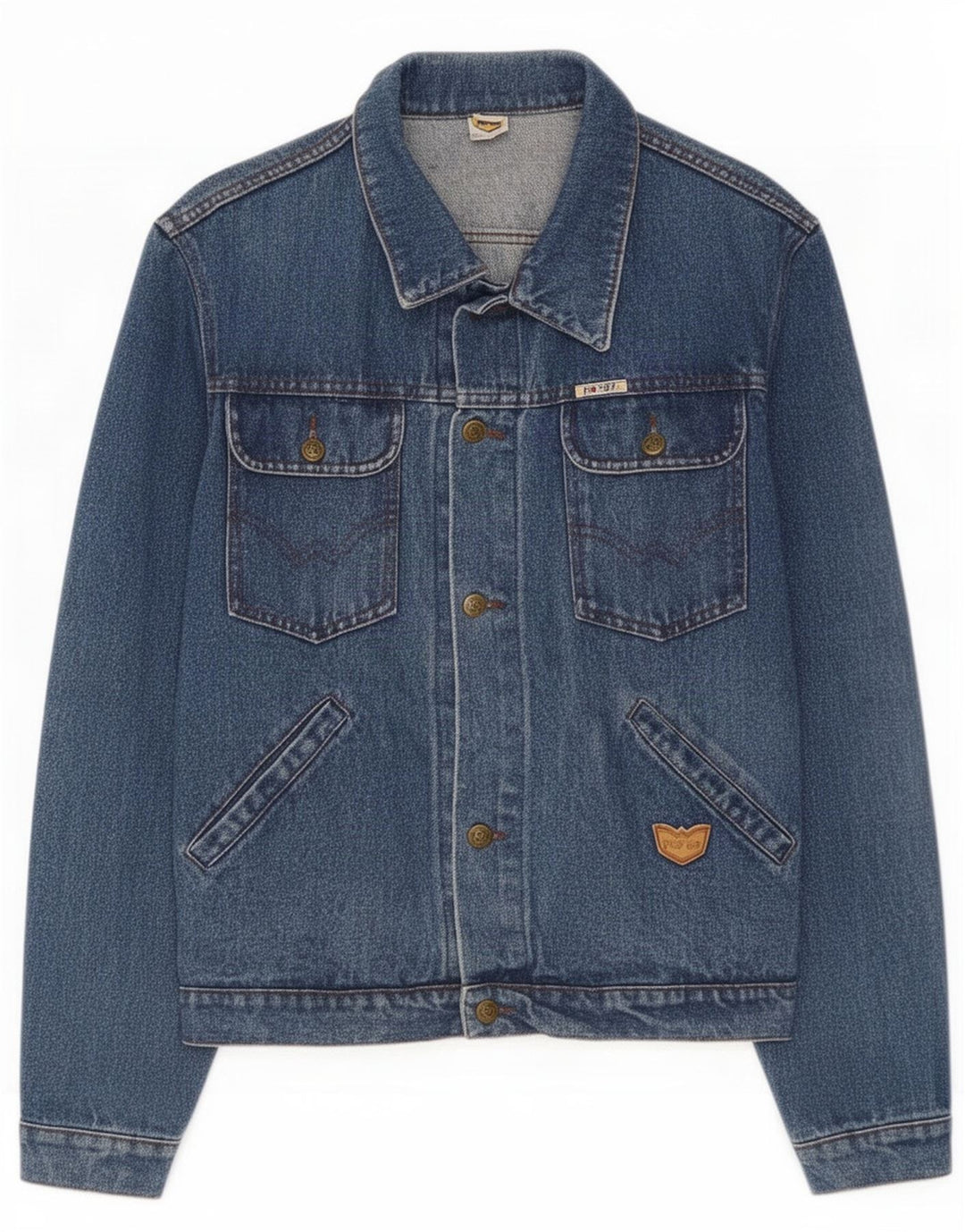 POP 84 Veste en jean pour homme UK 40 Large Bleu Coton