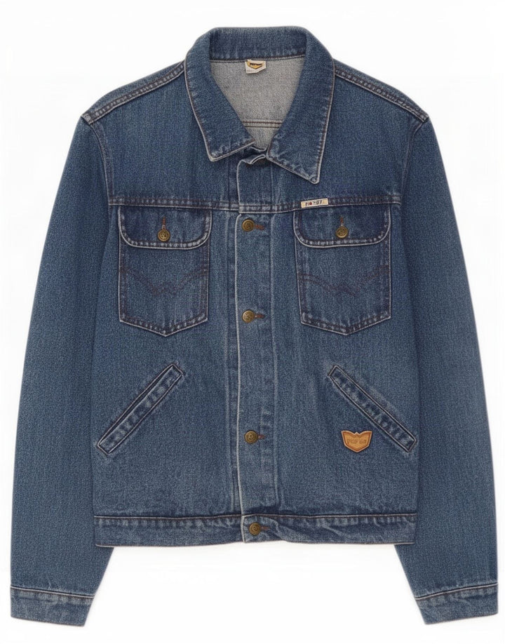 POP 84 Veste en jean pour homme UK 40 Large Bleu Coton