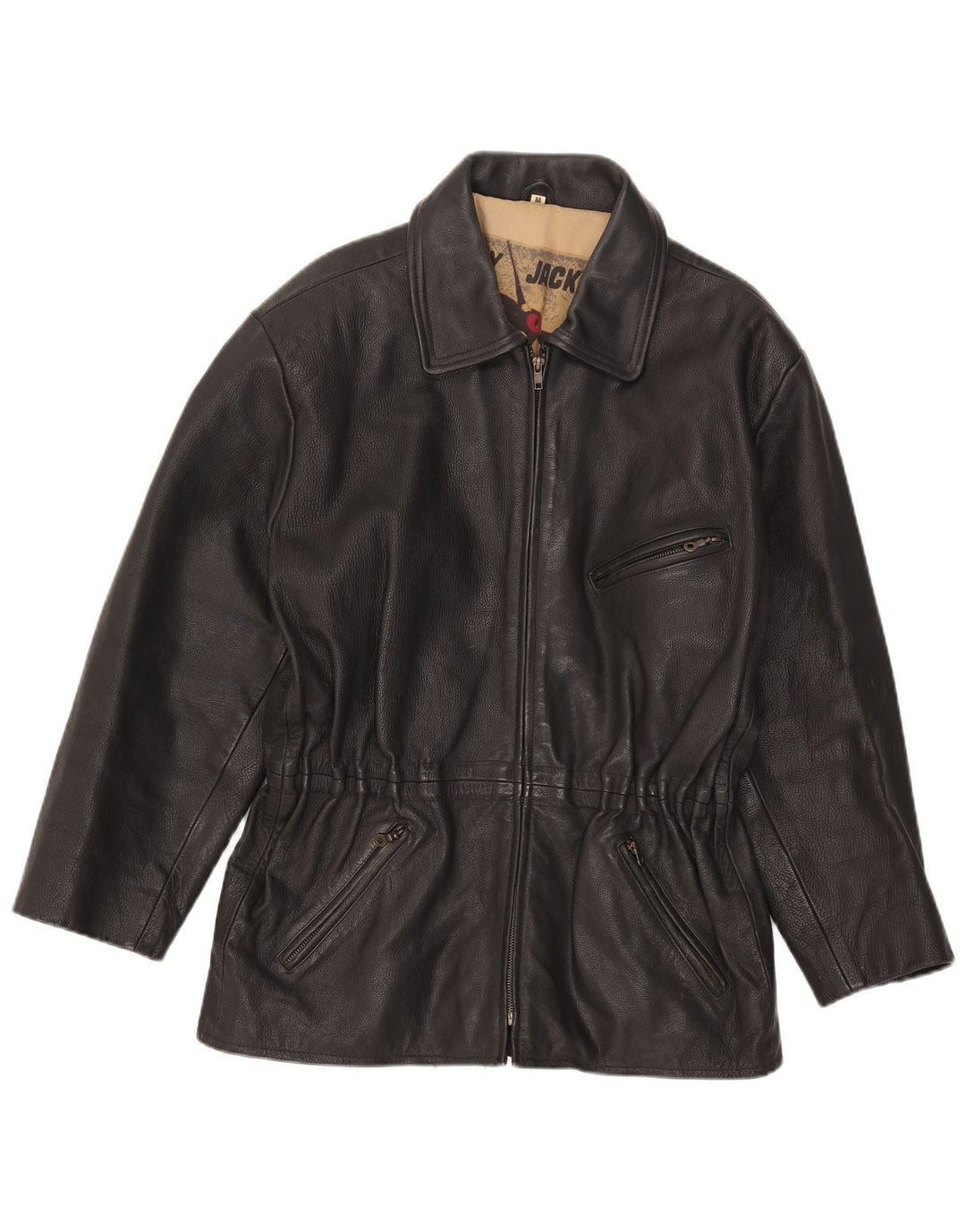 Veste en cuir Fly pour femme UK 14 Cuir noir moyen