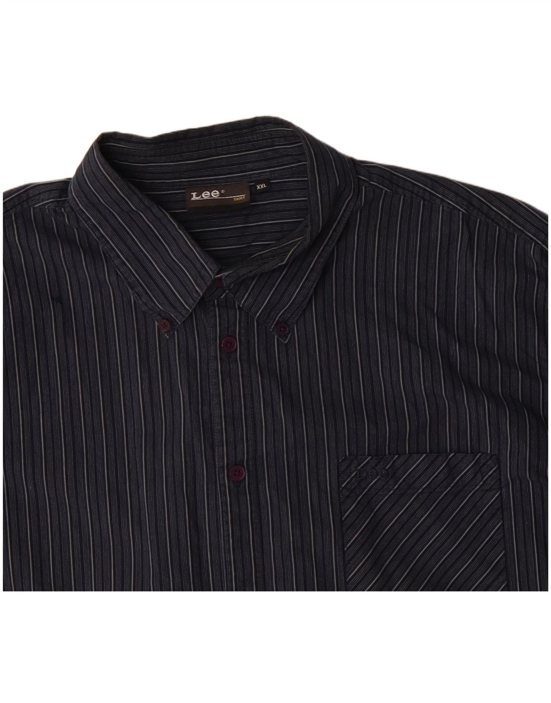 Lee Chemise Homme 2XL Bleu Marine Rayé Coton