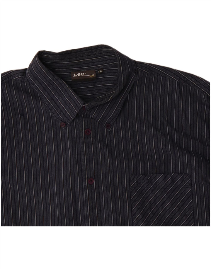 Lee Chemise Homme 2XL Bleu Marine Rayé Coton