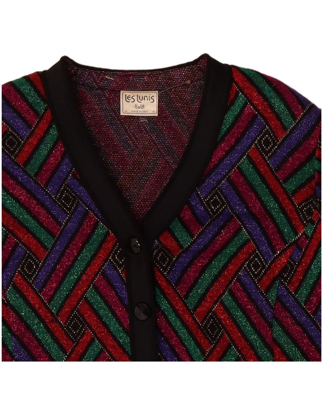 LES LUNIS Womens 4 Button Blazer Jacket IT 52 2XL Multicoloured Geometric