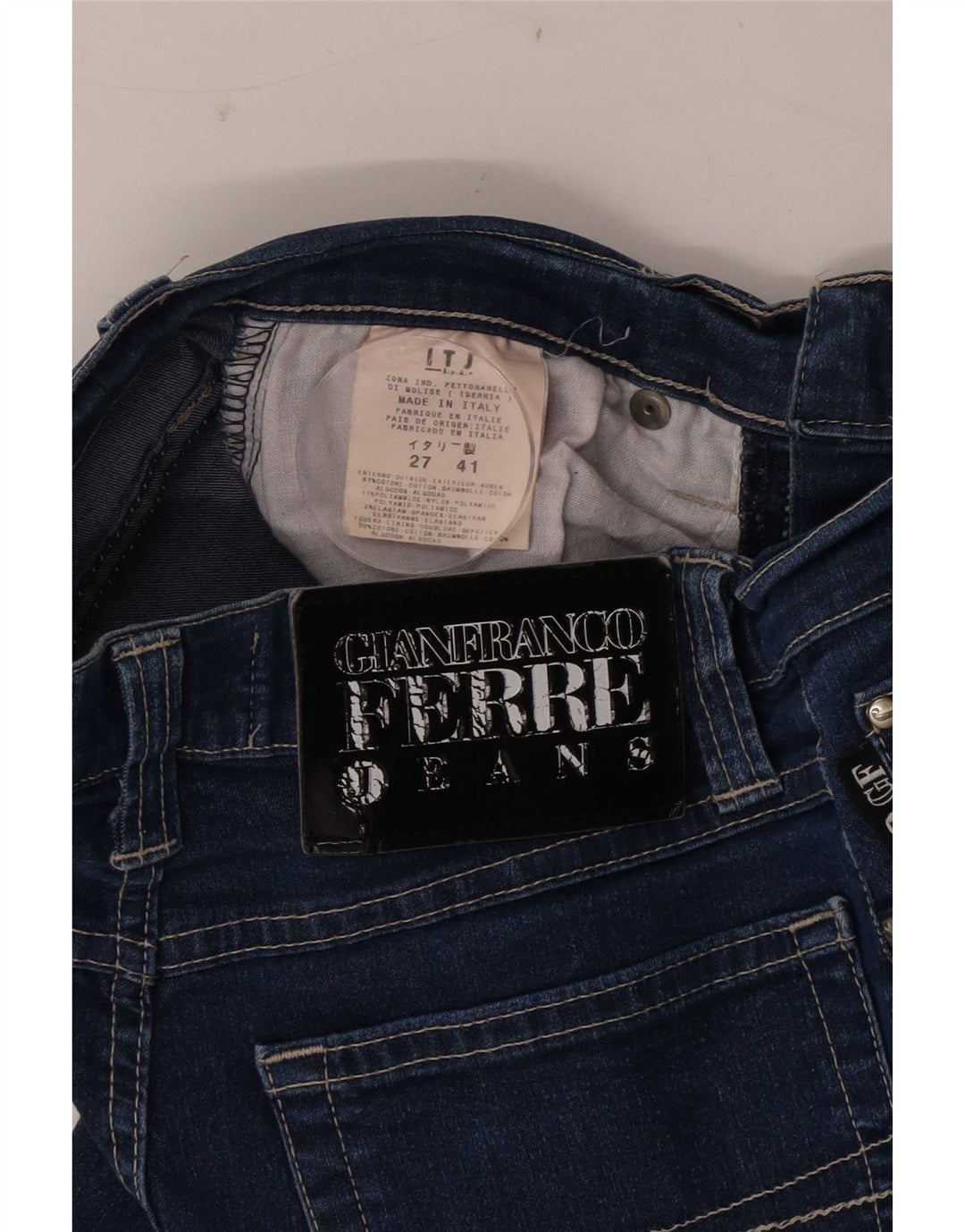 Gianfranco Ferre Jean Slim Femme W27 L28 Bleu Coton