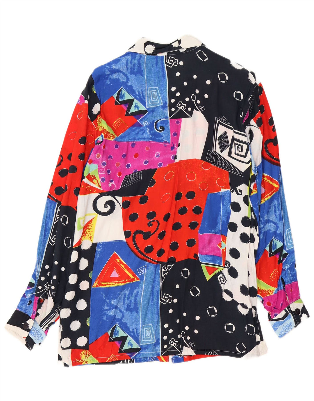 VINTAGE Chemisier Femme EU 44/46 XL Patchwork Multicolore Viscose