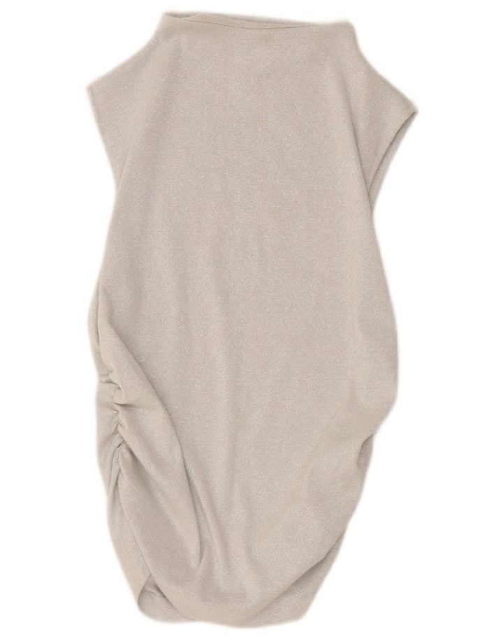 Marks & Spencer Robe Bubble pour femme UK 44 Viscose mouchetée argentée moyenne