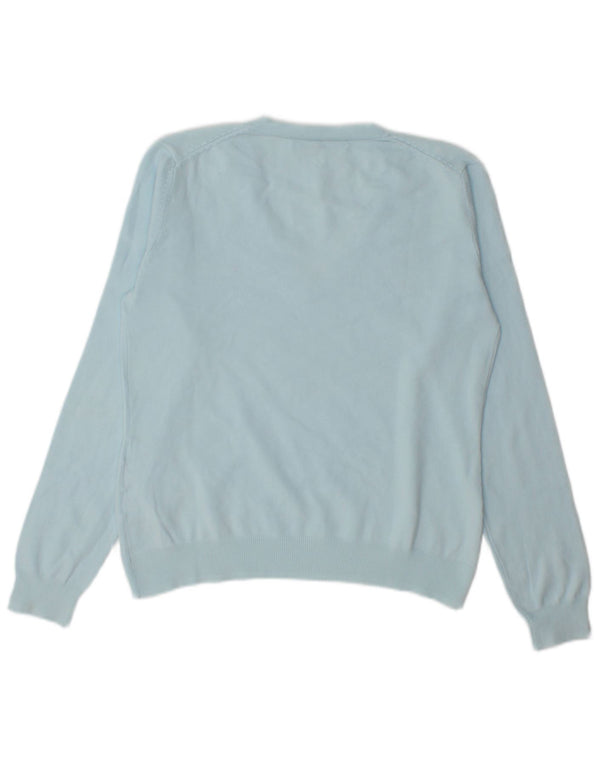 Tommy Hilfiger Pull court à col en V pour femme UK 12 Bleu moyen Coton