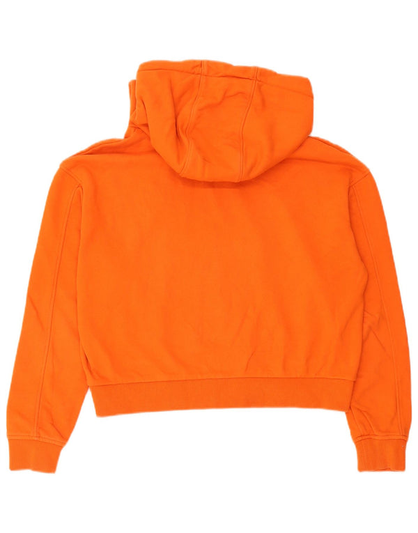 Vans Femmes Crop Oversize Sweat à capuche UK 10 Petit Orange Coton