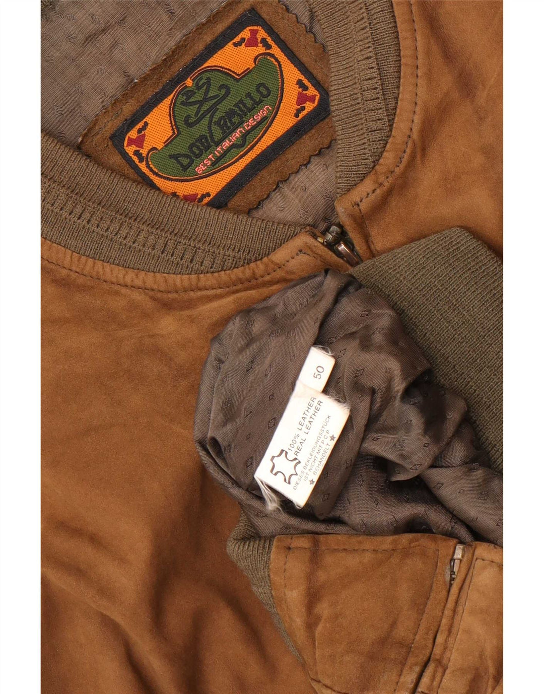 Don Camillo Veste Bomber En Daim Pour Homme IT 50 Grand Cuir Marron