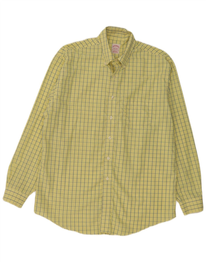 Brooks Brothers Chemise Homme Grand Carreau Jaune Coton