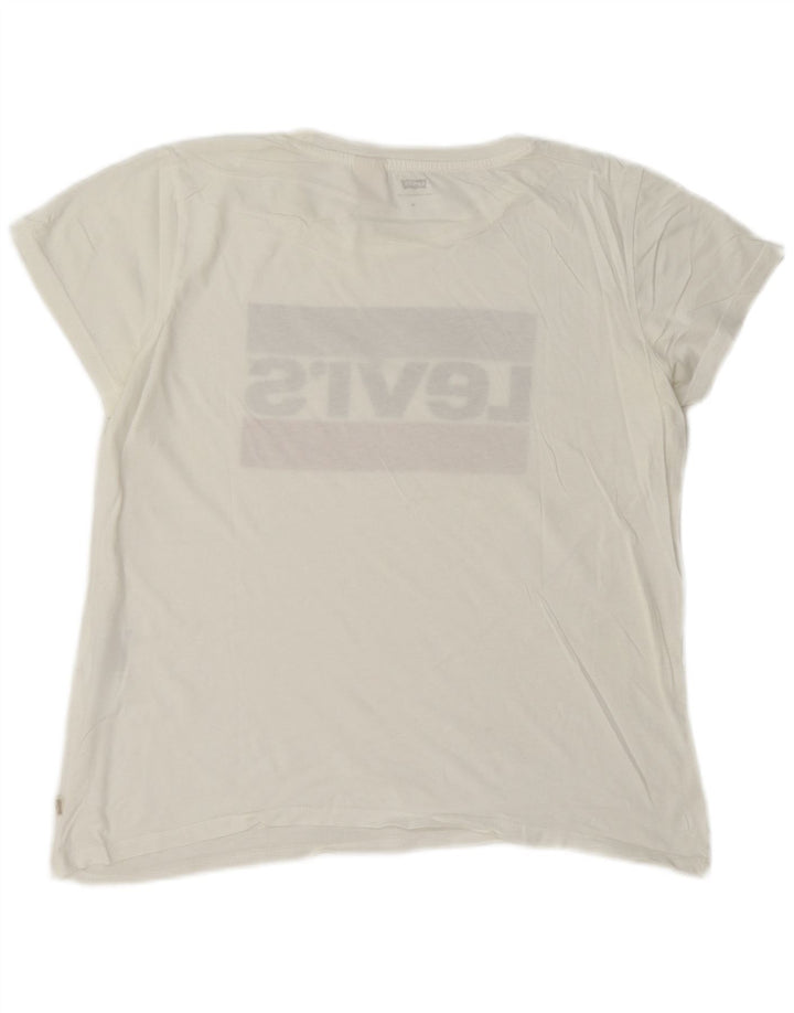 Levi's T-Shirt Graphique Femme UK 14 Blanc Moyen