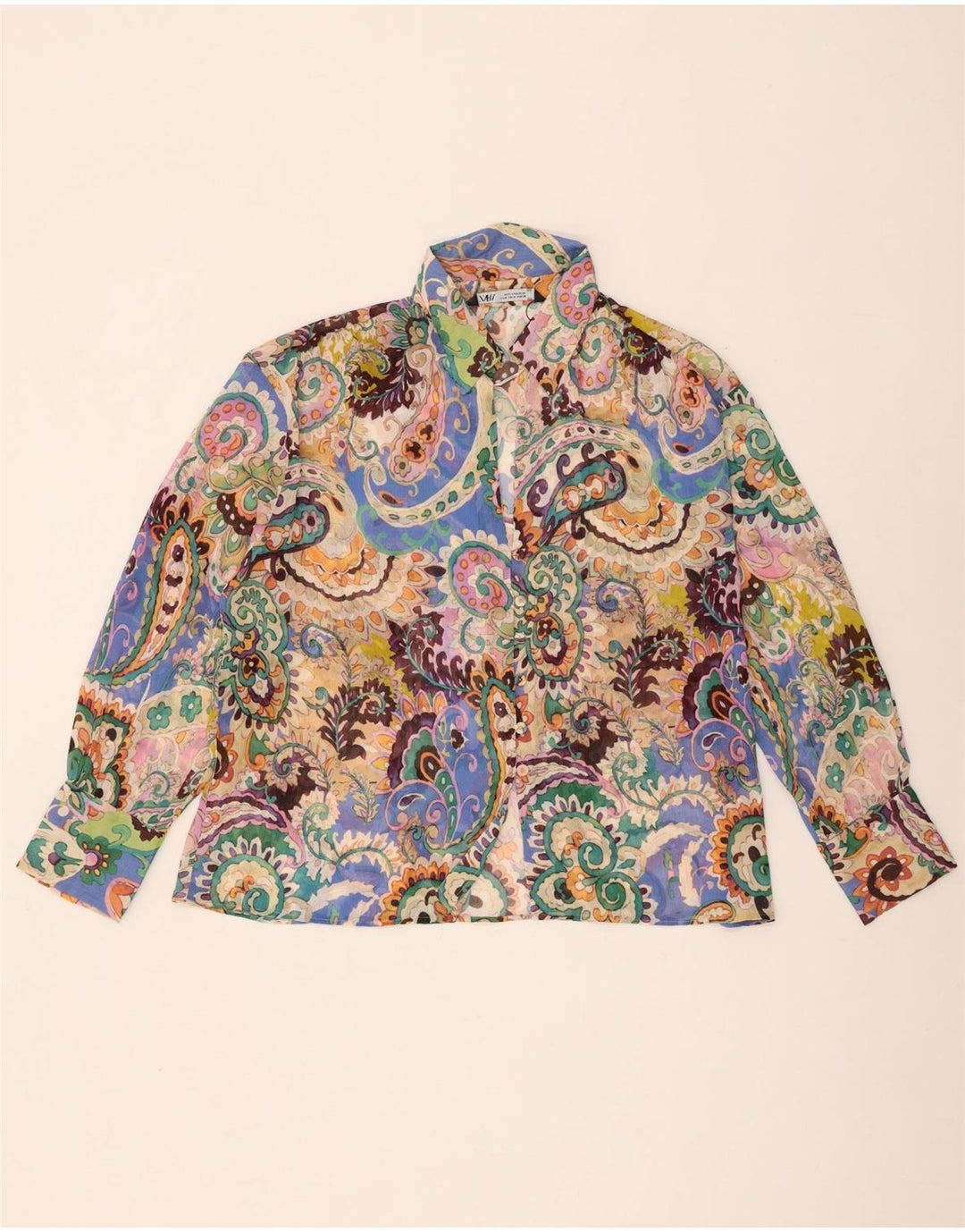 Zara Chemisier surdimensionné pour femme UK 14 Medium Multicolore Paisley