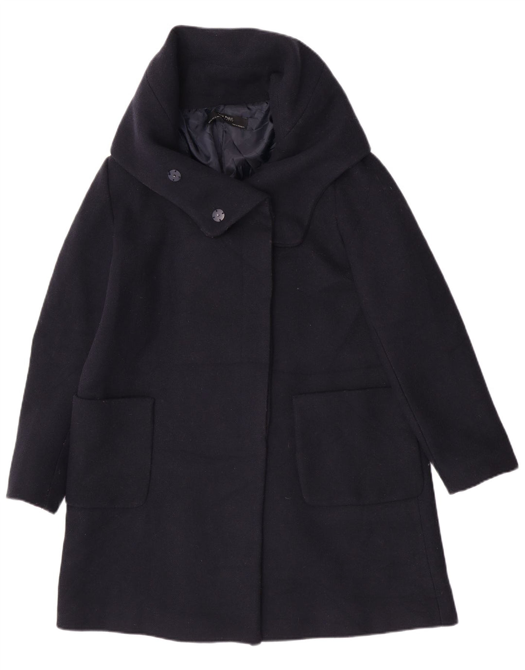 Zara Femme Pardessus UK 18 XL Bleu Marine Acrylique