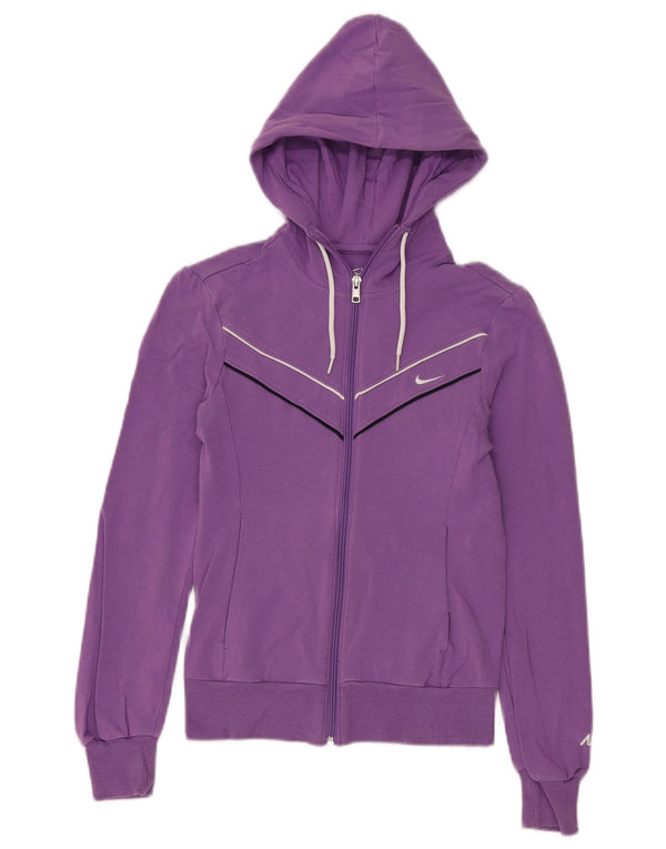 Nike Pull à capuche zippé pour femme UK 4/6 XS Violet Coton