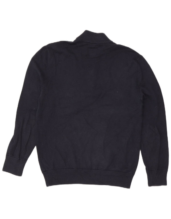 Jack Wills Pull à col zippé pour homme en coton bleu marine Taille L