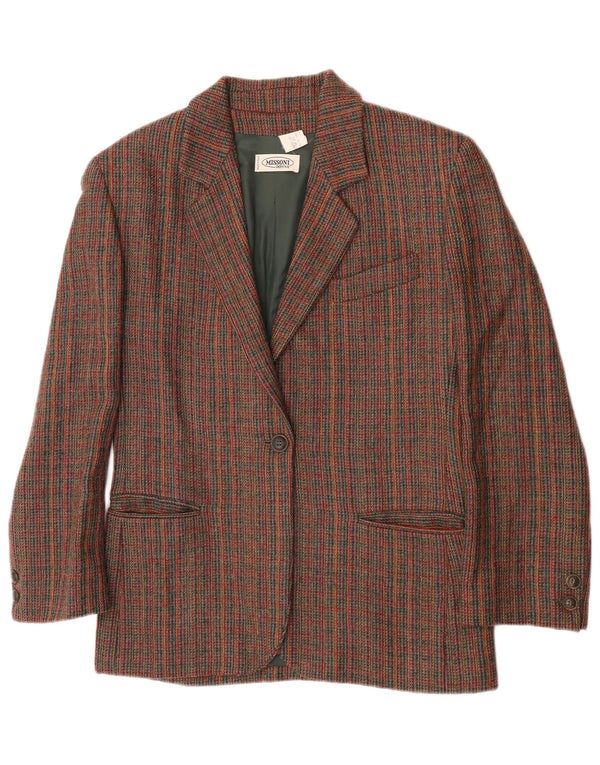 Missoni Veste Blazer Femme UK 12 Medium Multicolore Rayé Classique