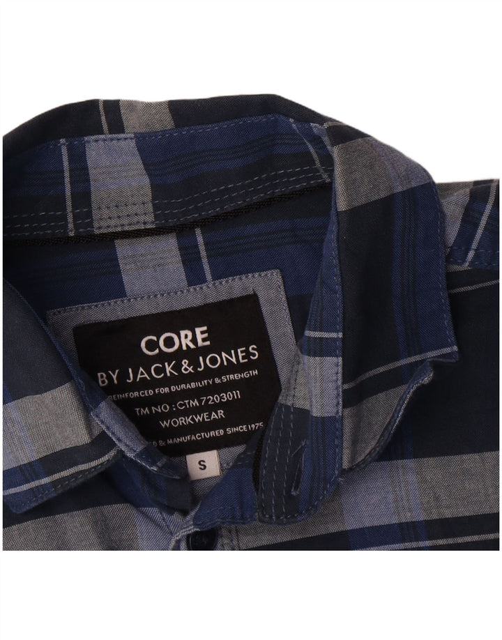Jack & Jones Chemise Homme Petit Carreau Bleu Marine Coton