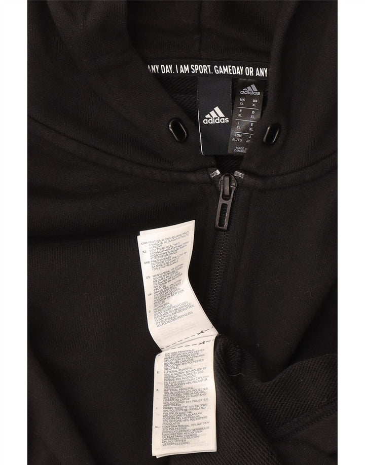 Adidas Pull à capuche zippé pour homme XL en coton noir