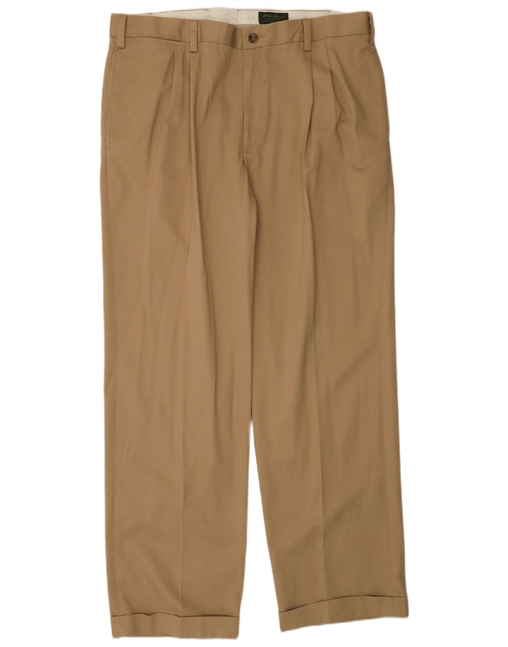 EDDIE BAUER Pantalon Chino Coupe Classique Homme W40 L34 Coton Beige