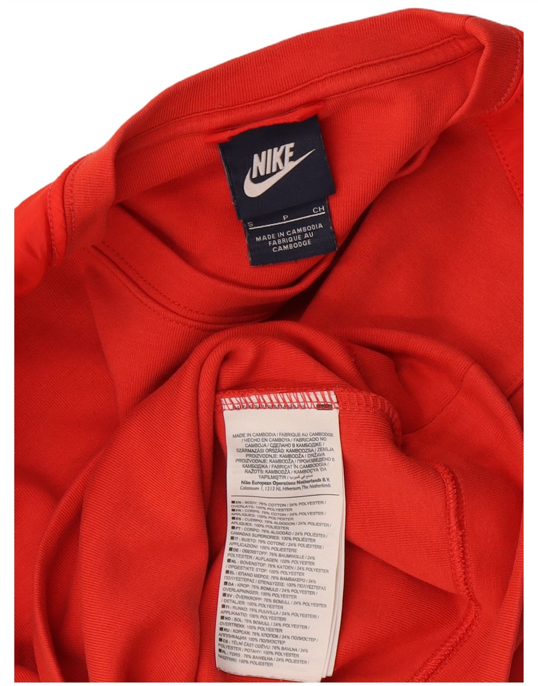 Nike Womens Crop Sweatshirt Jumper UK 10 Petit Rouge Coton
