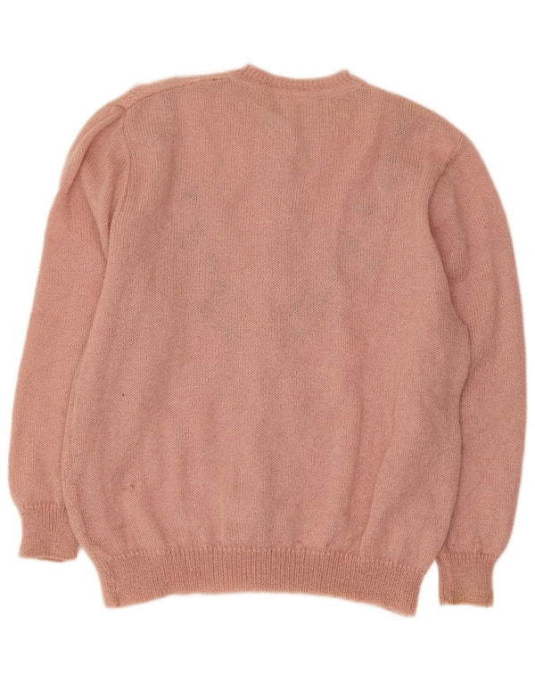 RICAMO A MANO Cardigan Femme Pull IT 50 XL Rose Floral Mohair