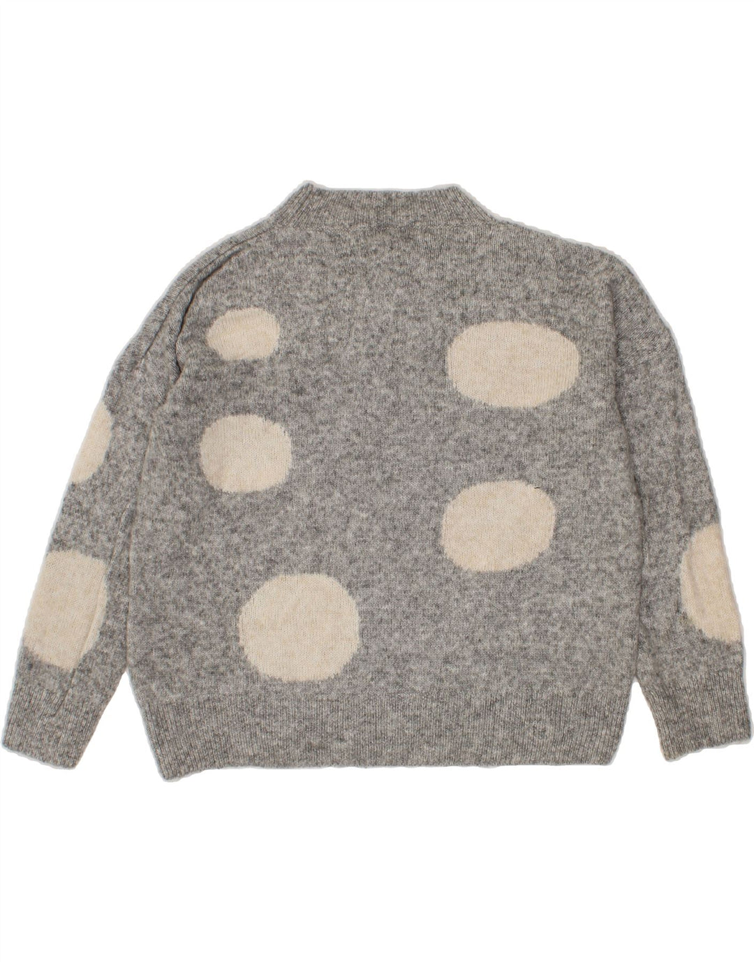 FAT FACE Womens Turtle Neck Jumper Sweater UK 12 Medium Grey Geometric Vintage Fat Face and Second-Hand Fat Face from Messina Hembry 