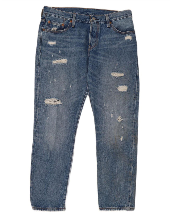 Levi's Jean Droit 501 Femme Bleu W28 L32 Coton Bleu