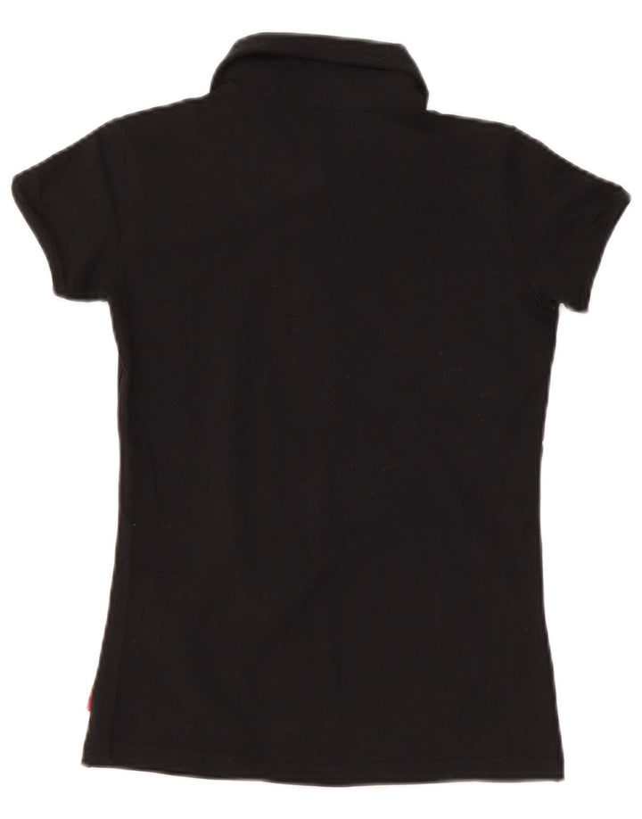 KAPPA Polo Femme UK 8 Small Noir Coton