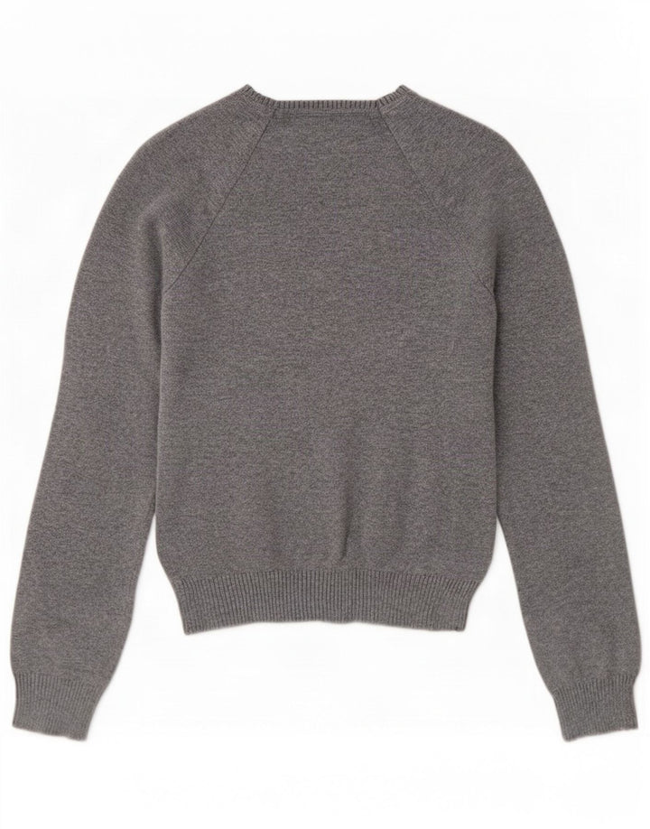 Zara Femme Pull Col V Petit Gris Coton