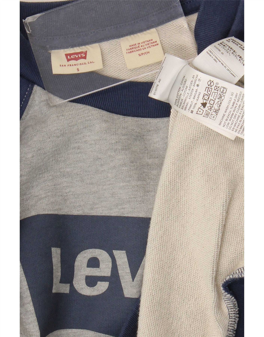 Levi's Sweat-shirt graphique surdimensionné pour femme UK 10 Small Gris