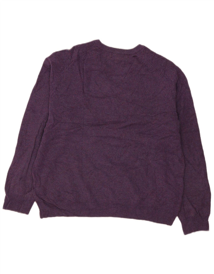 Marks & Spencer Pull col V pour homme XL en laine violette