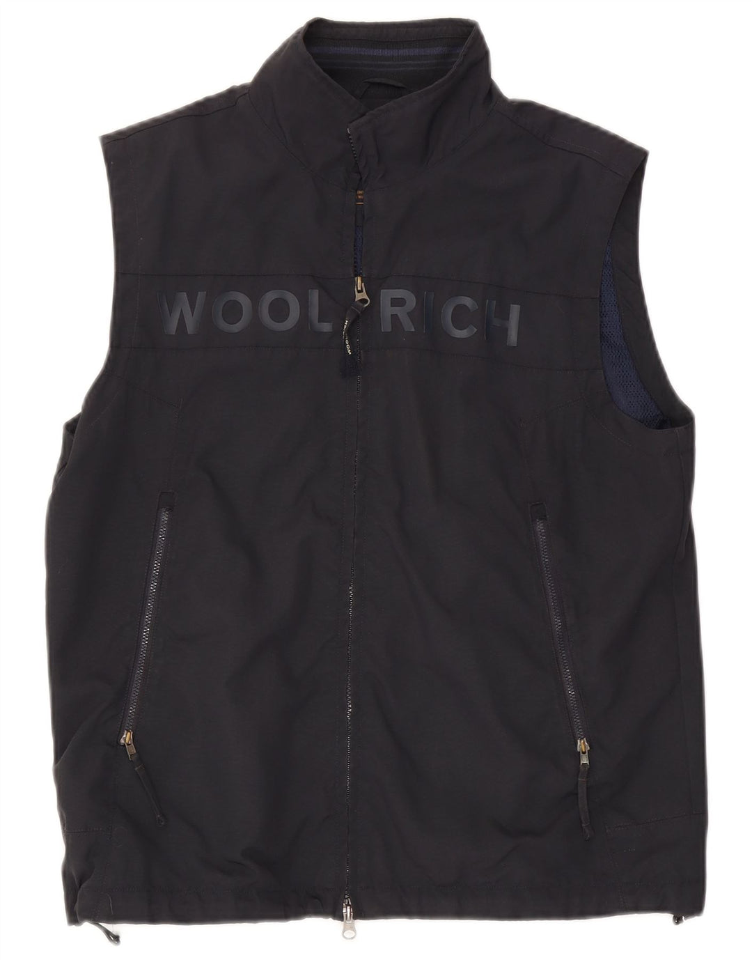 Woolrich Veste de survêtement sans manches graphique pour hommes, grande taille, bleu marine