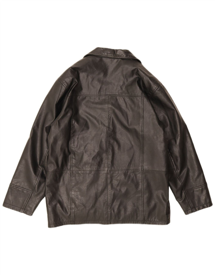 veste en cuir homme vintage UK 40 Grand Noir