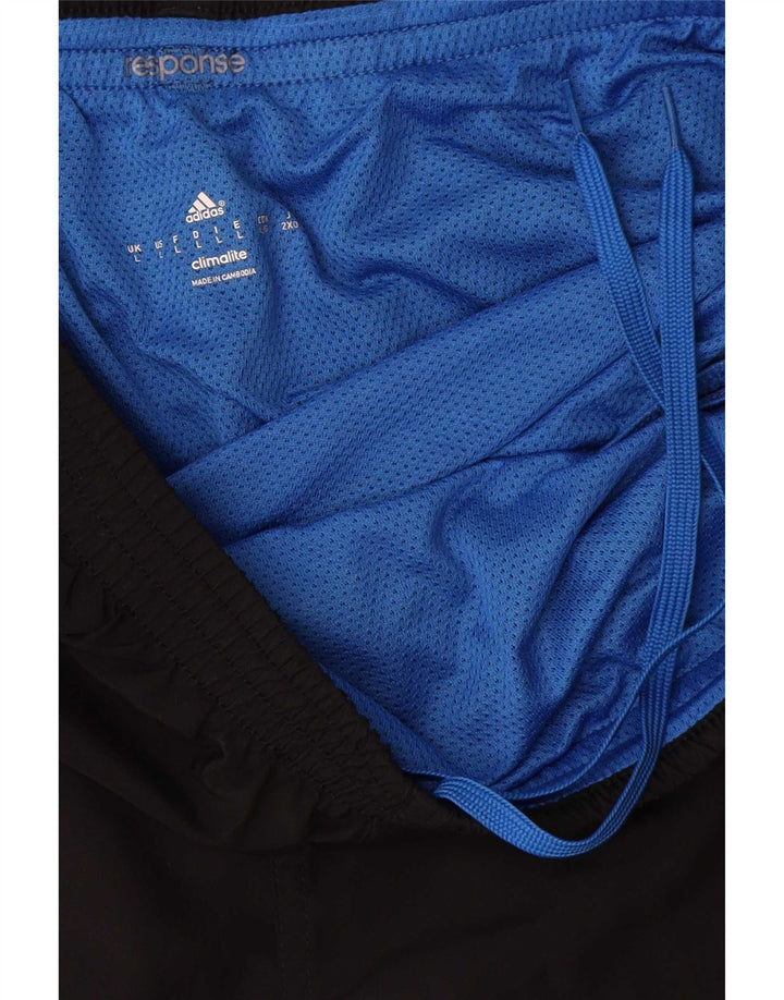 Adidas Short de sport Climalite pour homme en polyester color block Noir Taille L