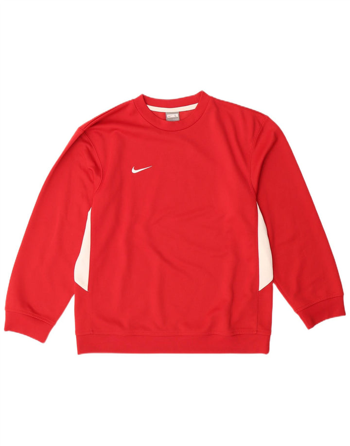 NIKE Sweat-shirt pour garçon 12-13 ans Grand Rouge Colorblock Polyester