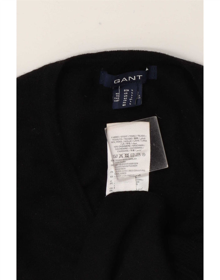 Gant Pull col en V pour femme UK 44 Large Laine noire