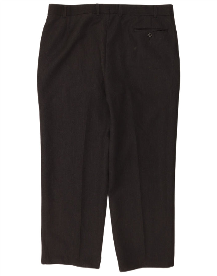 Marks & Spencer Pantalon de Costume Droit Homme W40 L28 Gris Polyester