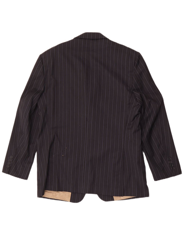 Marks & Spencer Veste blazer à 3 boutons pour homme UK 40 Bleu marine moyen rayé
