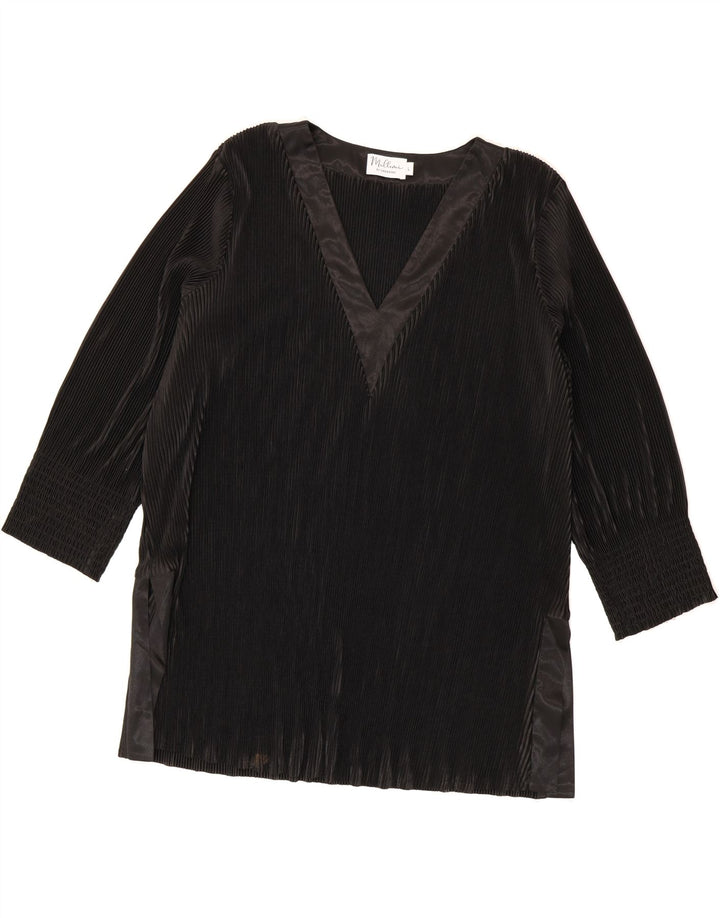 WARDROBE Womens Longline Oversized 3/4 Sleeve Blouse Top UK 16 Large Black Vintage Wardrobe and Second-Hand Wardrobe from Messina Hembry 